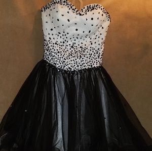 Black and white formal dress